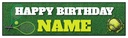 Personalised Party Banner - Kids Tennis Green - Custom Text