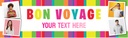 Personalised Bon Voyage Banner - Rainbow Stripe - Custom Name & 4 Photo Upload