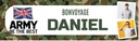 Personalised Bon Voyage Banner - Army Camo Design - Custom Name & 2 Photo Upload