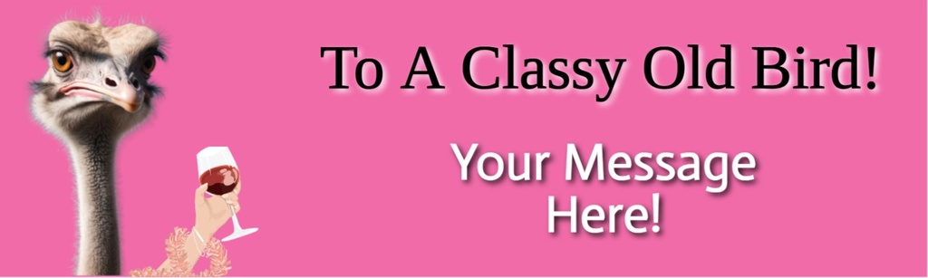 Happy Birthday Funny Banner - Classy Old Bird - Pink