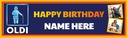 Happy Birthday Funny Banner - Oldi Man - Custom Name & 2 Photo Upload