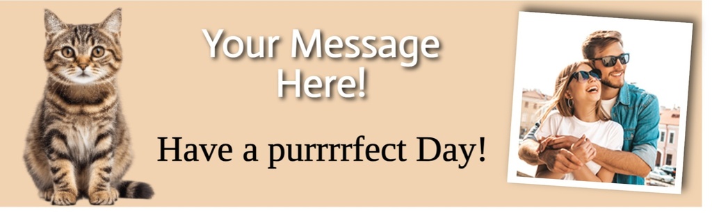 Happy Birthday Funny Banner - Have A Purrrfect Day - Cat - 1 Photo Upload