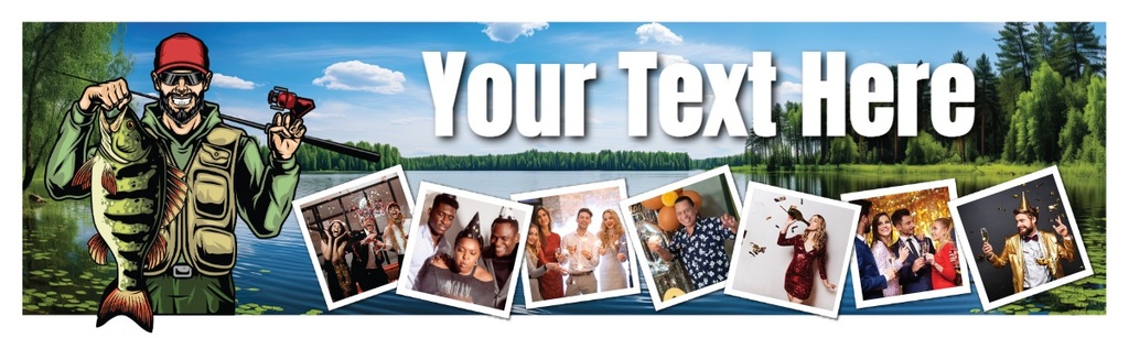Personalised Party Banner - Fishing Catch - 7 Photo Upload
