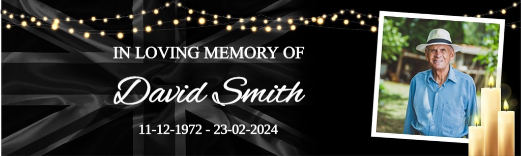 Personalised Memorial Banner - Funeral Candles - Custom Name & Date & 1 Photo Upload