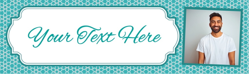 Personalised Ramadan Banner - Blue Design - 1 Photo Upload