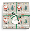 Personalised Christmas Wrapping Paper - Santa & Tree - Add Name