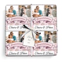 Personalised Wedding Wrapping Paper - Pink Floral - Upload 2 Photo & Add Names