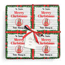 Personalised Christmas Wrapping Paper - Holly & Sleigh - Add Text & 1 Photo