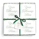 Personalised Birthday Wrapping Paper - Green Leaves -  Add Text
