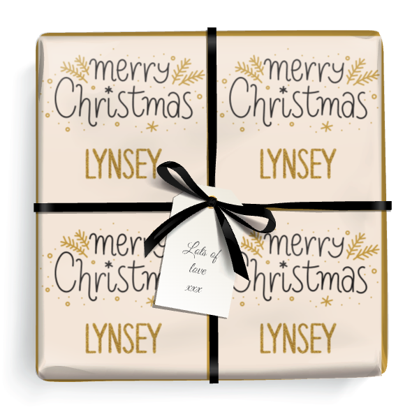 Personalised Christmas Wrapping Paper - Merry Christmas - Add Text