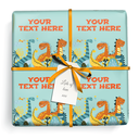 Personalised Birthday Wrapping Paper - Dinosaur -  Add Text