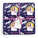 Personalised Birthday Wrapping Paper - Blue Unicorn & Rainbow - Add Text & 1 Photo