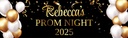Personalised Prom Banner - White & Gold Balloon Design