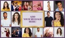 Personalised Birthday Backdrop Banner - Gold Photo Collage - 16 Photo Upload