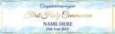 Personalised Holy Communion Banner - Blue & White - Confirmation