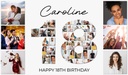 Personalised 18th Birthday Photo Banner - Add 42 Photos - Custom Text