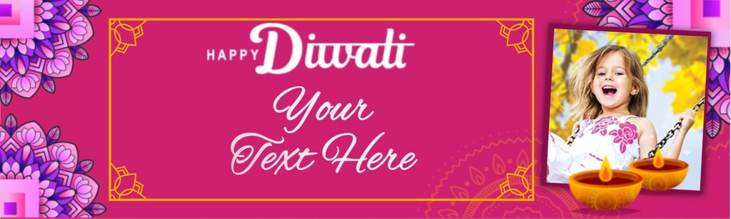 Diwali Banner - Pink Mandala Design - 1 Photo