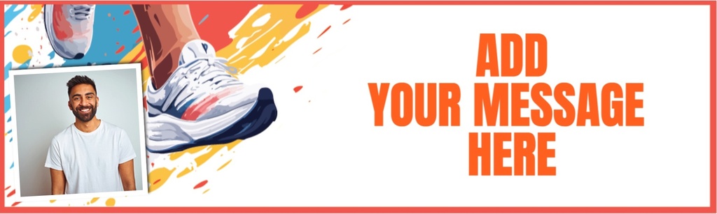 Personalised Banner - Marathon Runner - Custom Text & 1 Photo
