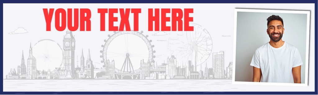 Personalised Banner - London Marathon Runner - Custom Text & 1 Photo