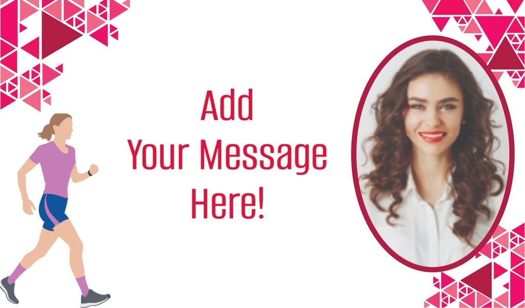 Personalised Running Banner - Pink Red Marathon Runner - 1 Photo