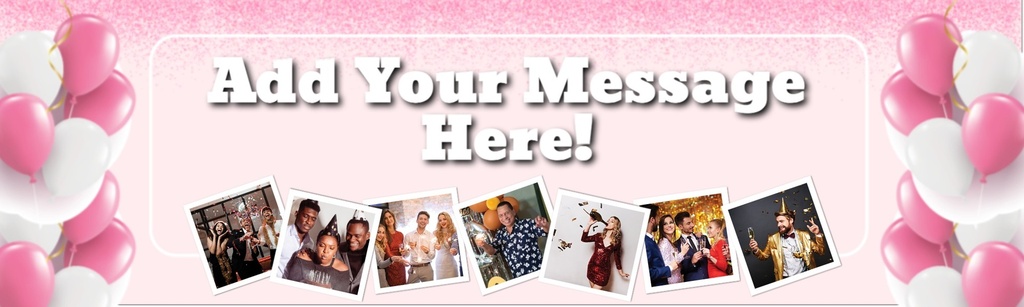 Personalised 13th Birthday Banner - Pink Balloons Teen - 7 Photo